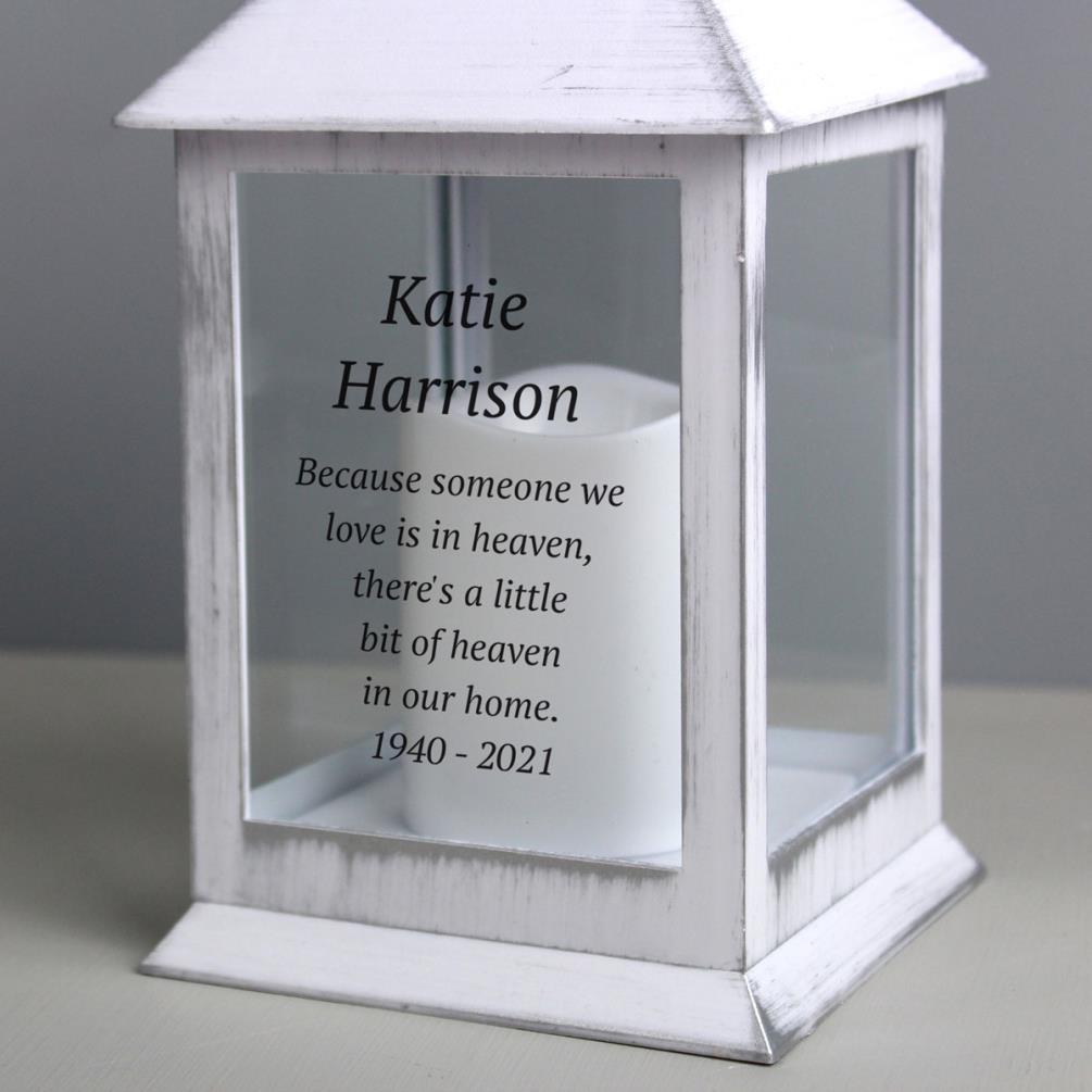 Personalised Memorial White Lantern Extra Image 3